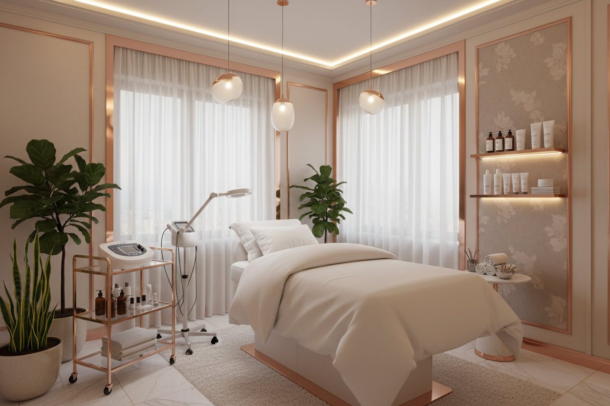 luxury salon facial room